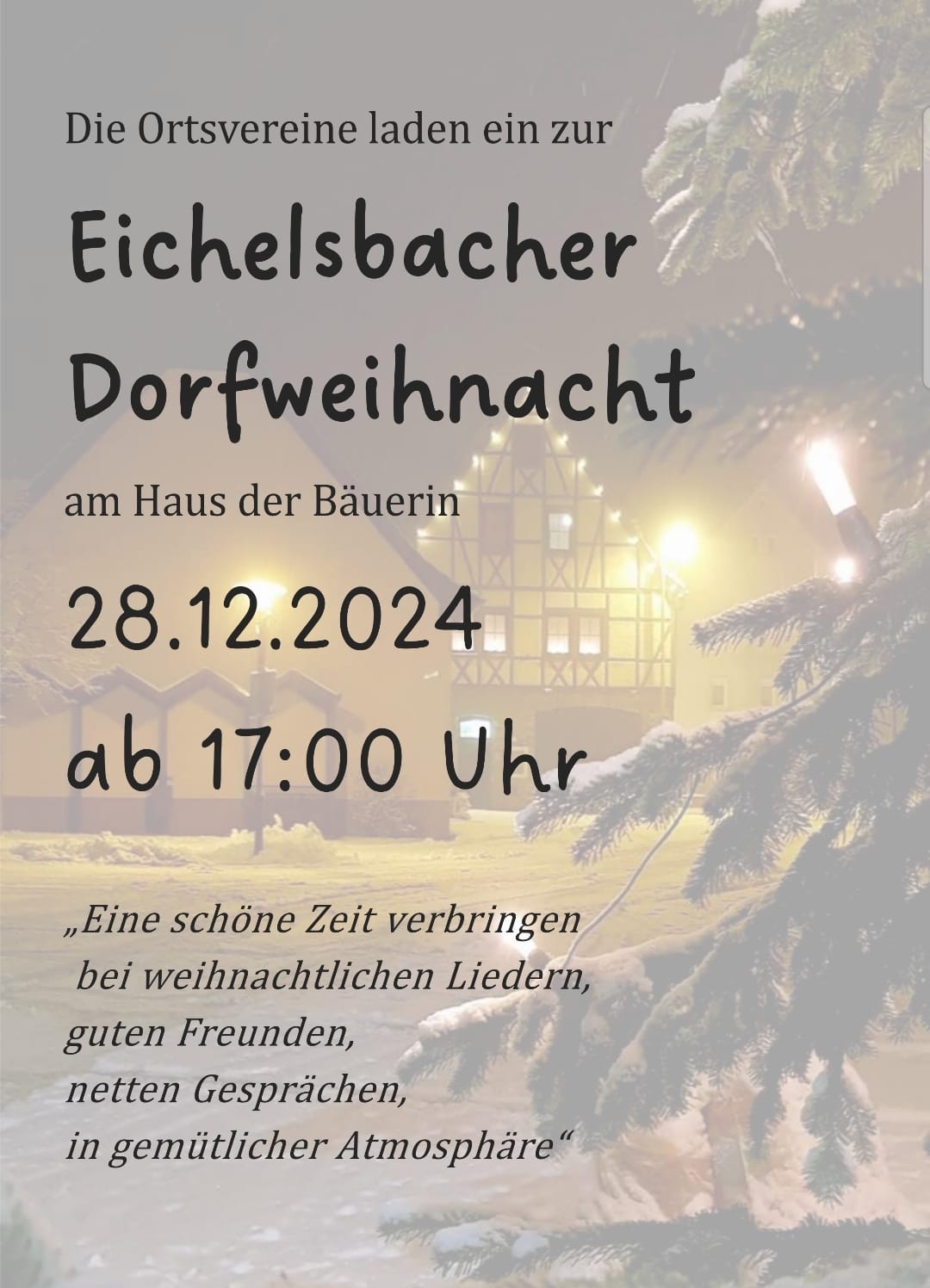 Einladung zur Eichelsbacher Dorfweihnacht